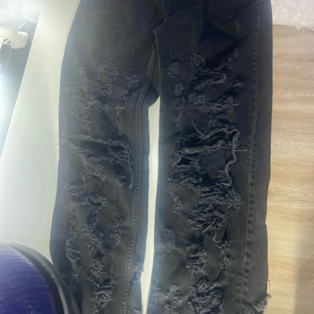 Zara Black Distressed Jeans